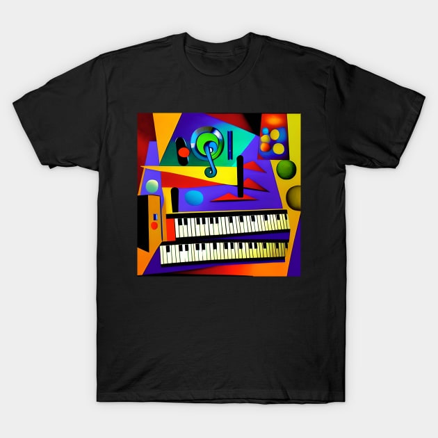 An abstract image of a piano keyboard can be a thought-provoking and visually striking representation of music and its many meanings. T-Shirt by Musical Art By Andrew
